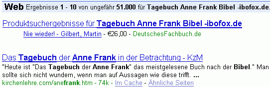 Tagebuch Anne Frank Bibel -ibofox.de bei G.