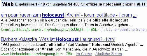 offizielle holocaust anzahl bei G.
