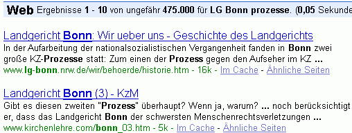 LG Bonn prozesse bei G.