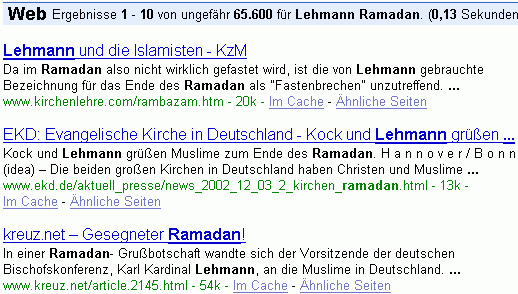 Lehmann Ramadan bei G.