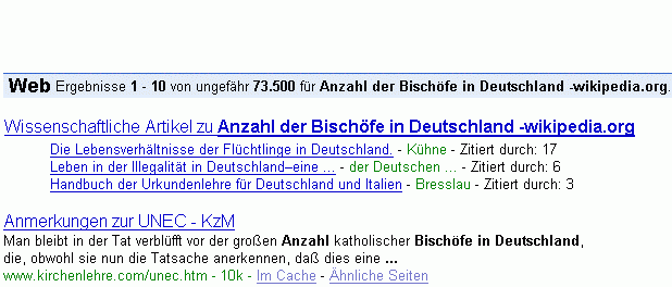 Anzahl der Bischöfe in Deutschland -wikipedia.org bei G.