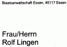 Frau/Herrn Rolf Lingen,
