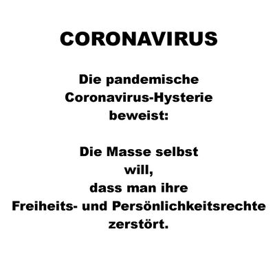 pandemische Coronavirus-Hysterie