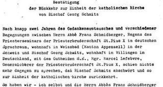 Bischof Georg Schmitz bei Marcel Lefebvre
