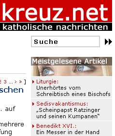 Scheinpapst Ratzinger und sine Kumpanen bei kreuz.net