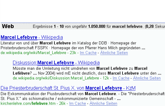 Marcel Lefebvre bei Google